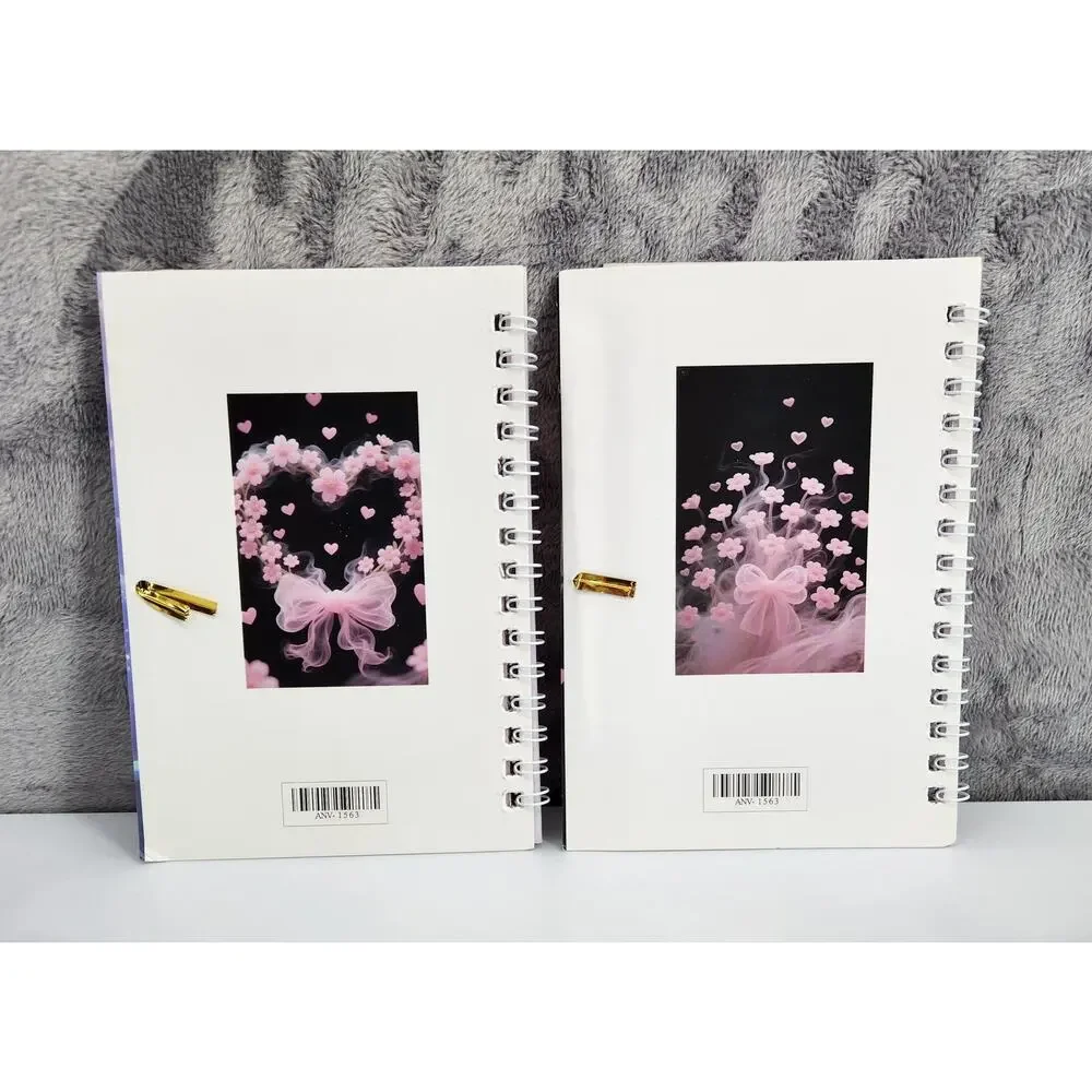2 Spiral Pocket Notebook/Pen sets Bow Designs 4x5.5